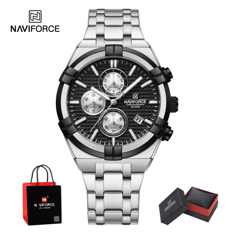 Jewelry For Watches - NAVIFORCE Erkekler için Kuvars Kronograf Saat,