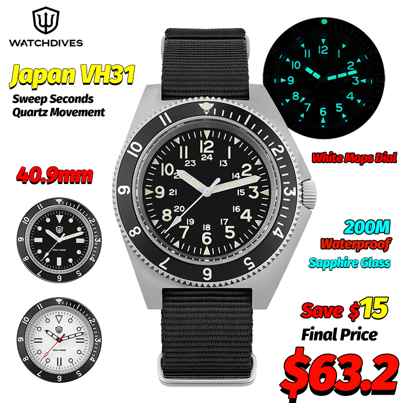 Jewelry For Watches - Watchdives WD1972 Kuvars İzle Safir Aydınlık