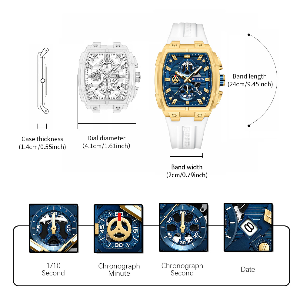 CURREN Lüks Vintage Erkek Spor - Jewelry For Watches incelemesi ve fiyatı